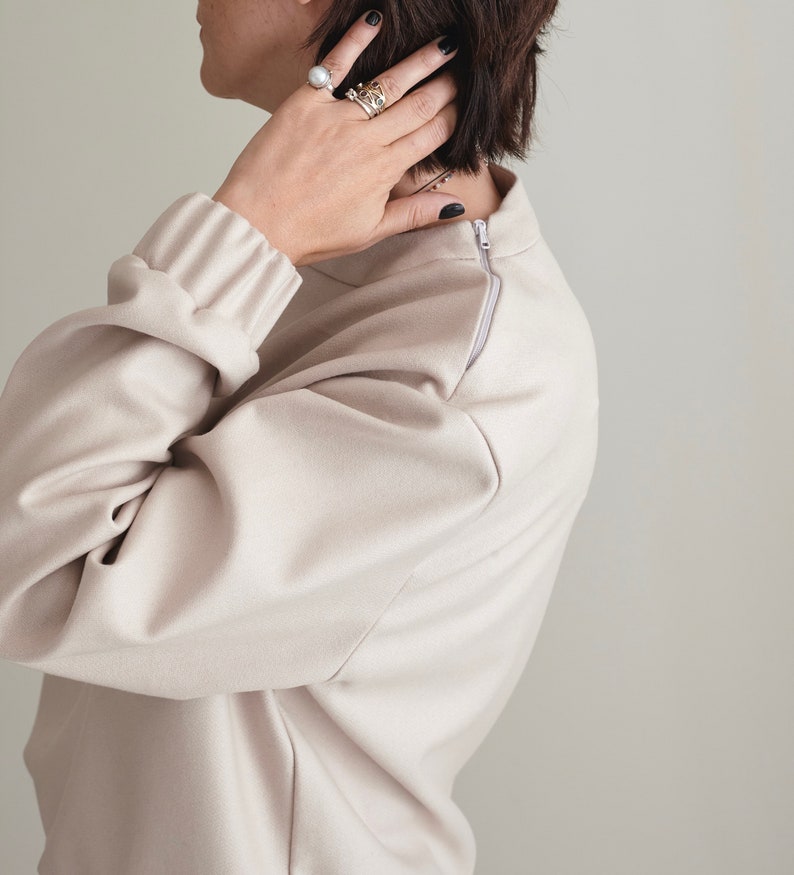 Two Piece Set for Women | Wide Leg Pants and Matching Blouse | Wool Pants and Matching Blouse