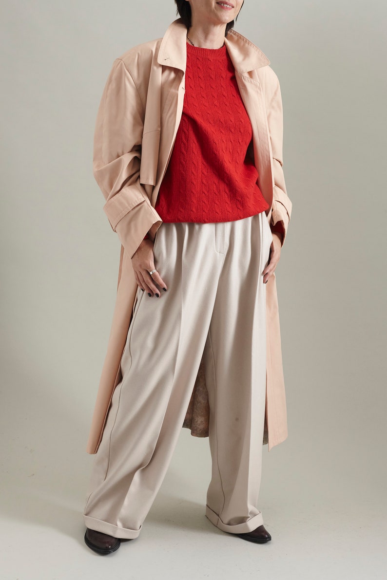 Two Piece Set for Women | Wide Leg Pants and Matching Blouse | Wool Pants and Matching Blouse