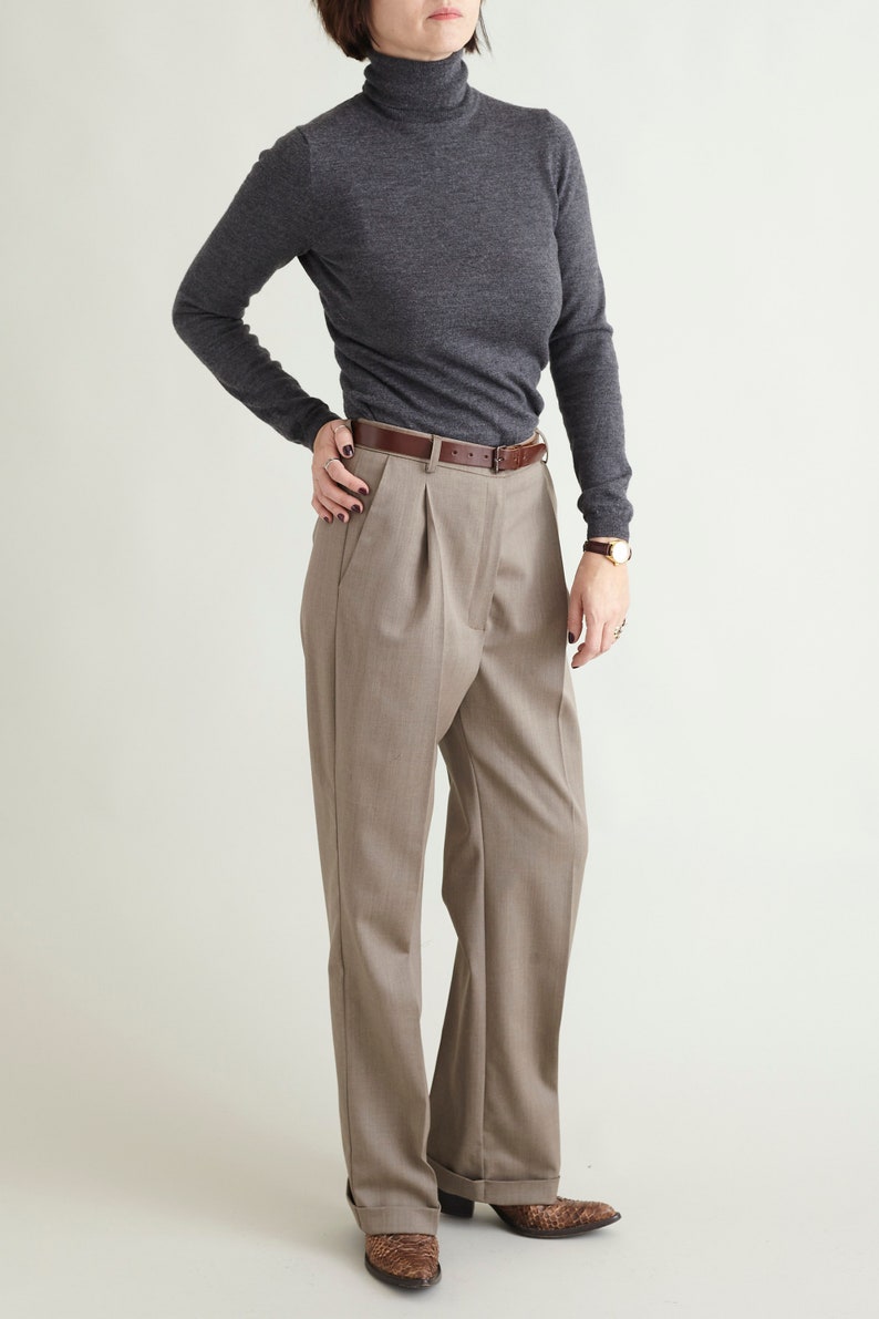 Wool Shirt and Pants Set for Women | Soft Utility Two-Piece Suit | Relaxed Fit Smart Casual Outfit for Fall to Spring | FTN62