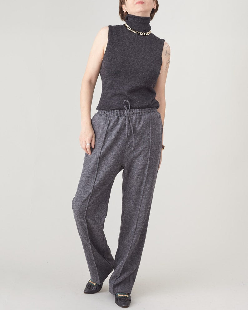 Handmade 100% Wool Winter Pants for Women, with Cotton Lining - Custom Made Wool Active Pants with Pockets and Drawstring Waist, Cozy Warm