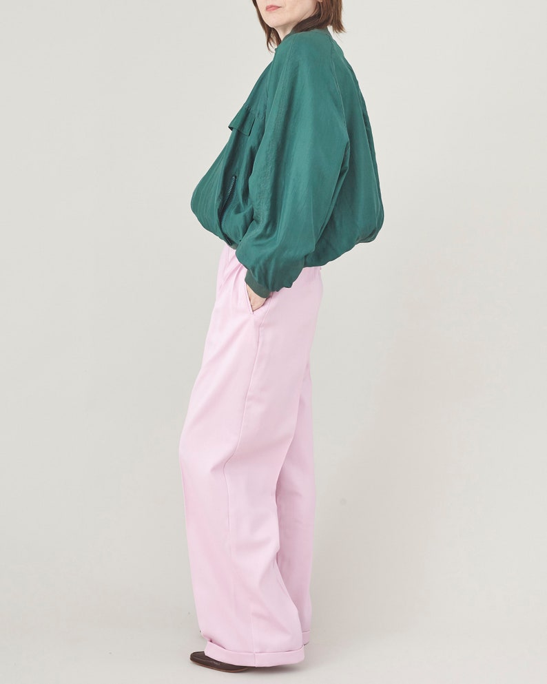 Wool Trousers for Women, Straight Wide-Leg Pants in Black, White, Pink and more, Elegant Corporate Clothing for Spring, Summer, Fall