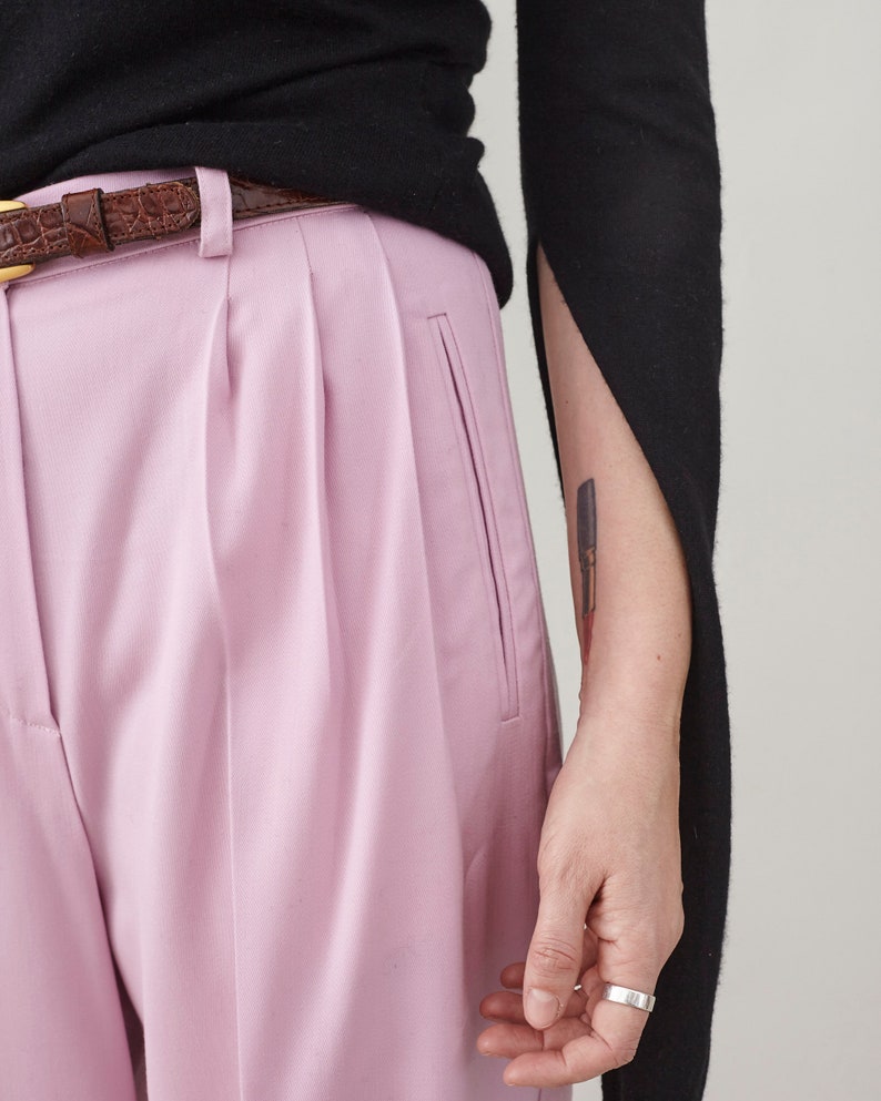 Wool Trousers for Women, Straight Wide-Leg Pants in Black, White, Pink and more, Elegant Corporate Clothing for Spring, Summer, Fall