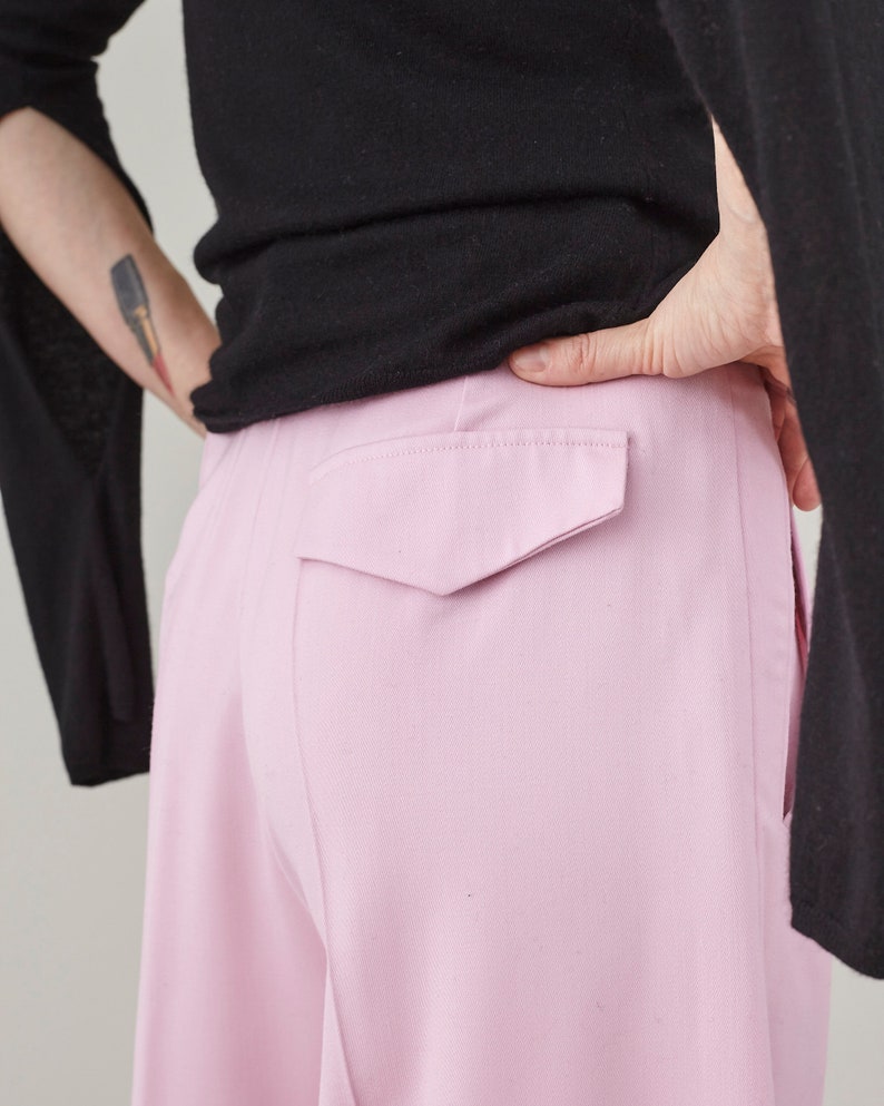 Wool Trousers for Women, Straight Wide-Leg Pants in Black, White, Pink and more, Elegant Corporate Clothing for Spring, Summer, Fall