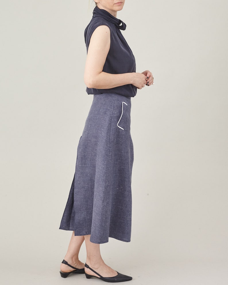 Elegant Linen Skirt Pants for Women, Chic Summer Culottes in Versatile Colors, with Pockets