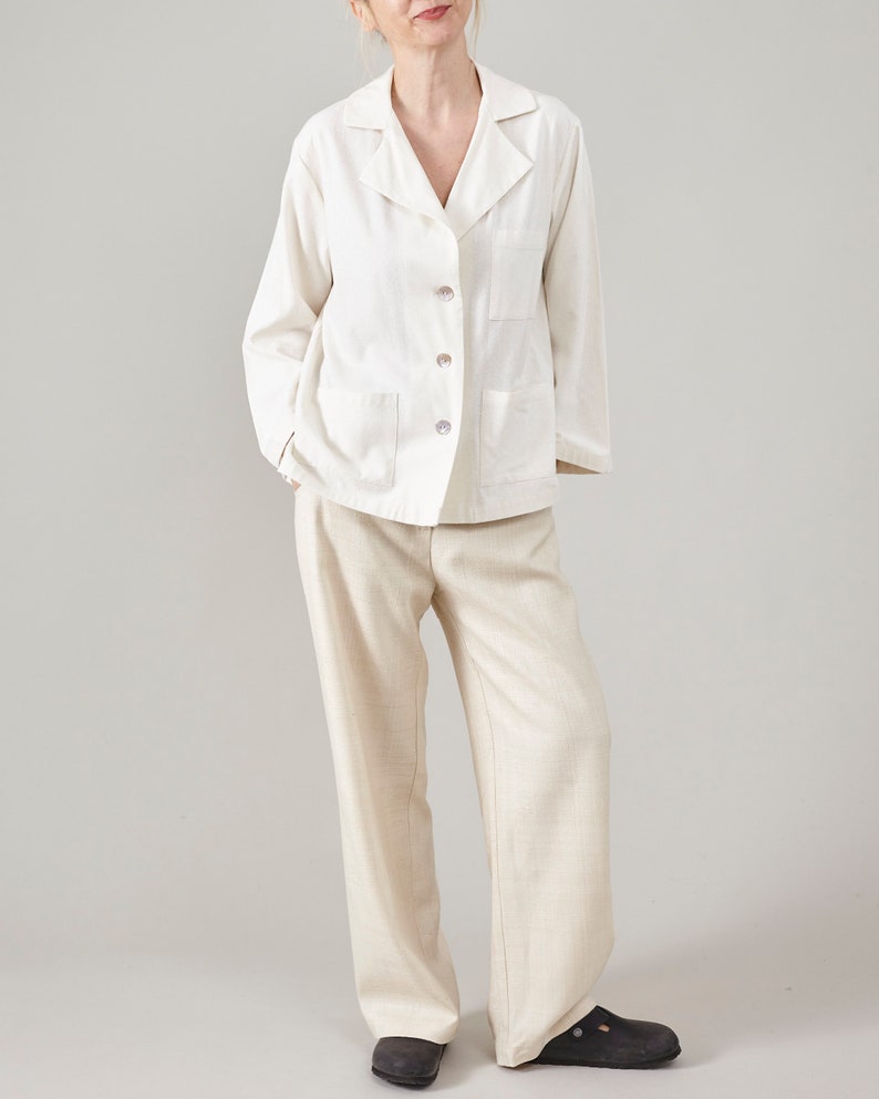 Handmade 100% Silk Pants for Women, Straight Cut, Loose Fit Tailored Trousers for Spring - Summer, Elegant Pants in Light Beige, Grey, Red