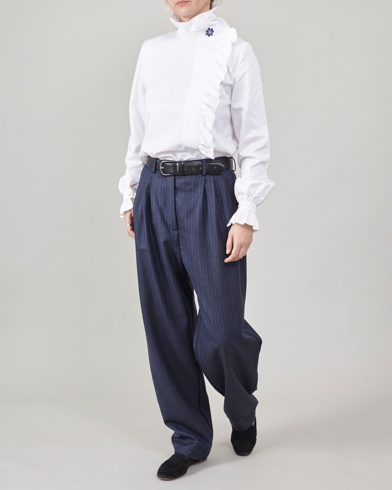 Handmade 100% Wool Trousers for Women - Mid-Rise, Roomy Crotch, Ideal for Spring/Fall/Winter, Perfect for Office & Urban Style, Color Option