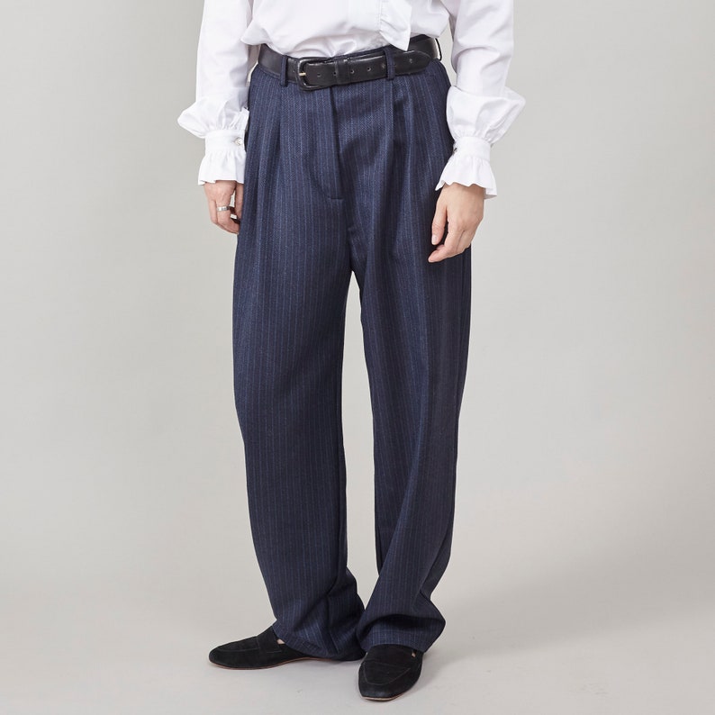 Handmade 100% Wool Trousers for Women - Mid-Rise, Roomy Crotch, Ideal for Spring/Fall/Winter, Perfect for Office & Urban Style, Color Option