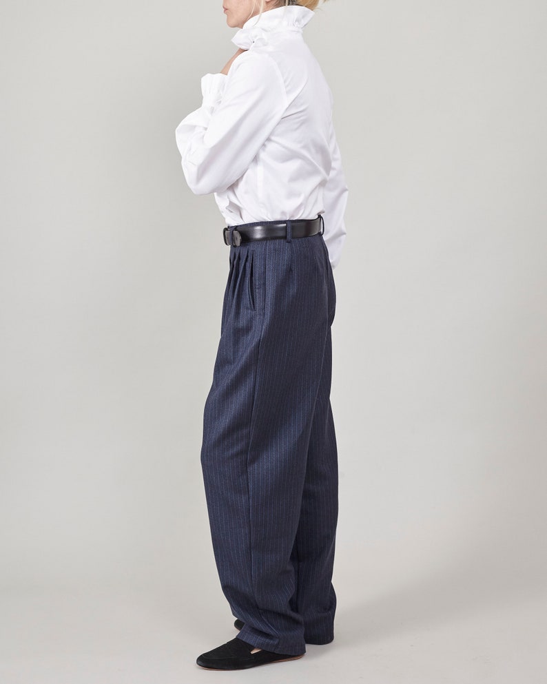 Handmade 100% Wool Trousers for Women - Mid-Rise, Roomy Crotch, Ideal for Spring/Fall/Winter, Perfect for Office & Urban Style, Color Option