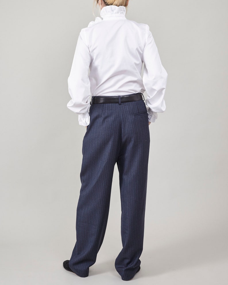 Handmade 100% Wool Trousers for Women - Mid-Rise, Roomy Crotch, Ideal for Spring/Fall/Winter, Perfect for Office & Urban Style, Color Option