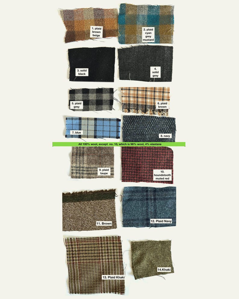 Wool Pleated Skirt for Women | Plaid Brown Wool Skirt below the knees with one welt pocket, belt loops. Fully lined. FTN59_100WOL