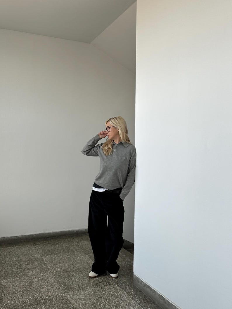 Black Corduroy Pants for Women – 100% Cotton, Loose Boot Cut, Slouchy Chic Fit, Versatile Casual Trousers for Fall to Spring in Custom Sizes