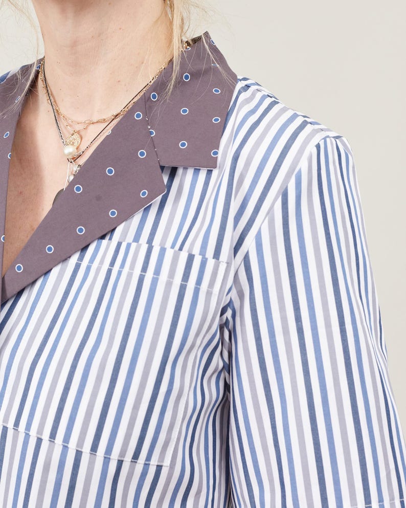 Lightweight Summer Set | Striped Shirt & Polka Dot Wide Leg Pants | Relaxed PJ Style Co-ords