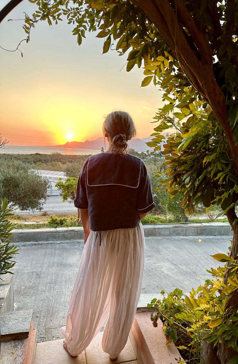 White Sheer Genie Pants | Lightweight Cotton Harem Pants | Boho Summer Lounge Trousers