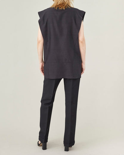 100% Silk Sleeveless Blazer – Strong Padded Shoulders by Fine Thee, product image 7