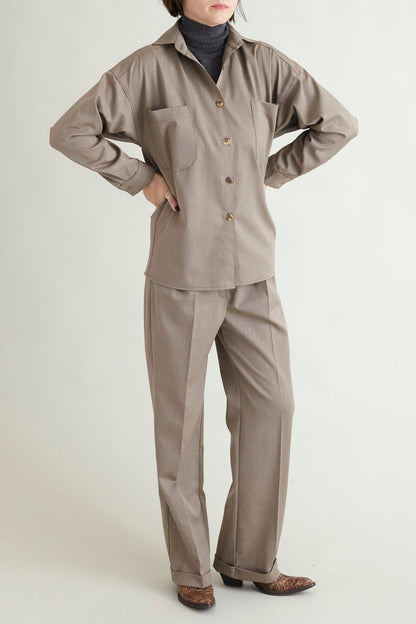 100% Wool Shirt and Trouser Set – Relaxed Tailored Fit by Fine Thee, product image 4