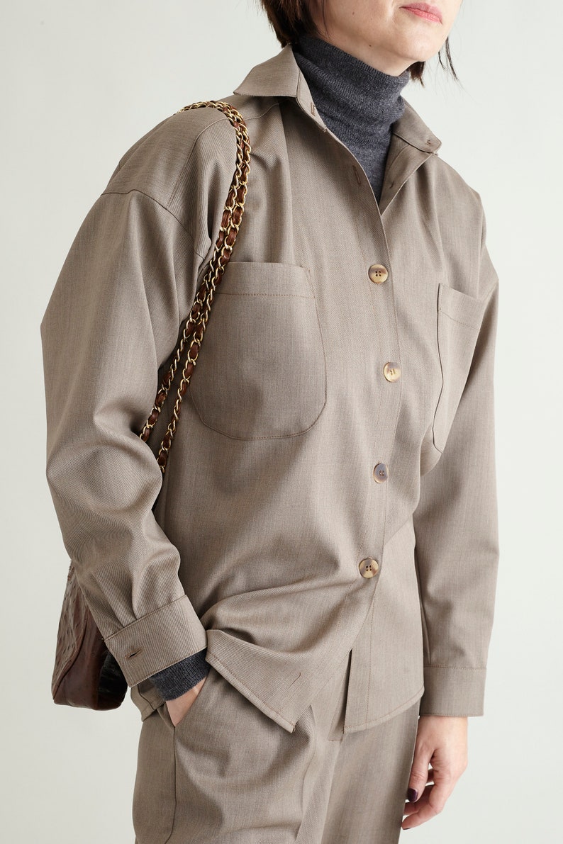 100% Wool Shirt and Trouser Set – Relaxed Tailored Fit by Fine Thee, product image 5
