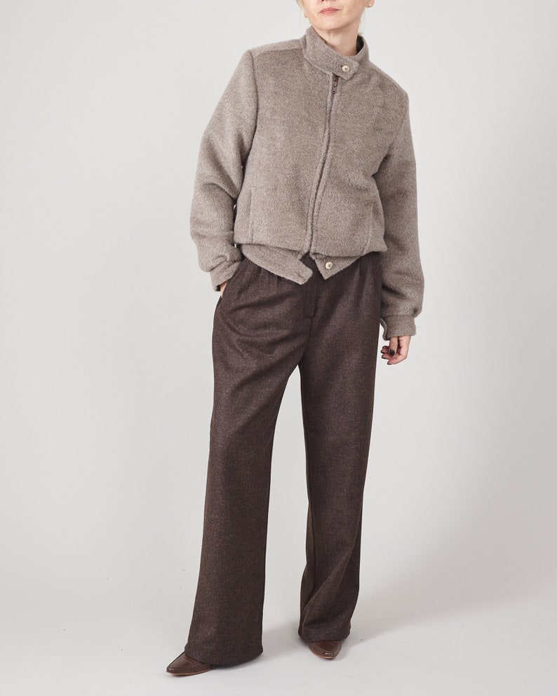 Alpaca Wool Bomber Jacket – Fluffy, Fully Lined by Fine Thee, product image 1