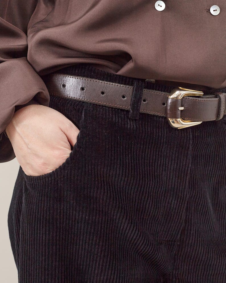 Black Cotton Corduroy Pants – Relaxed Bootcut by Fine Thee, product image 4