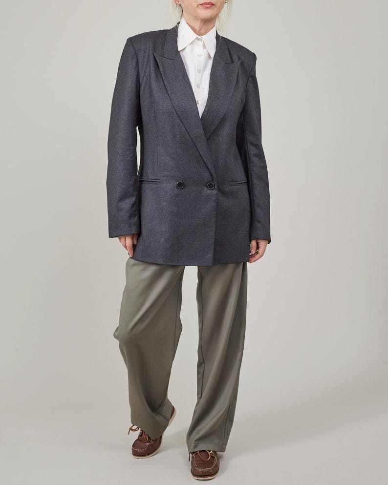Double-Breasted Wool Blazer – Relaxed Tailored Fit by Fine Thee, product image 5