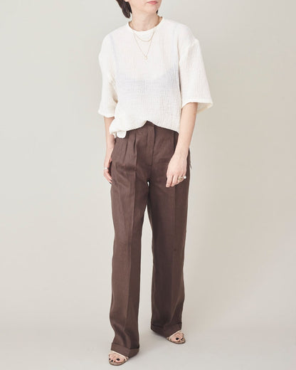 High-Waisted Linen Wide-Leg Pants – Pleated by Fine Thee, product image 2