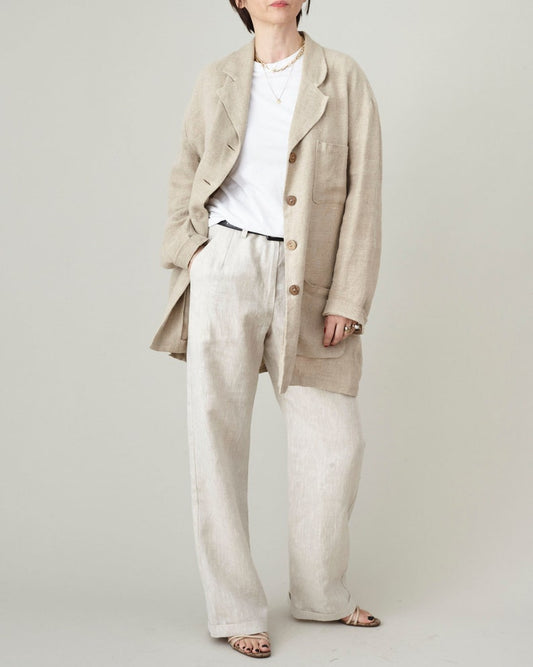 Italian Linen Straight-Leg Pants – Relaxed Mid-Rise by Fine Thee, product image 1