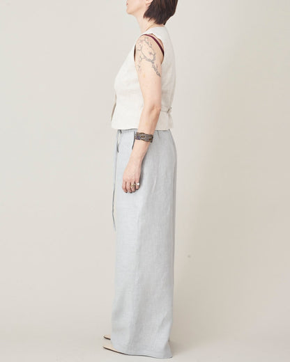 Italian Linen Wide-Leg Pants – Drawstring Waist by Fine Thee, product image 4