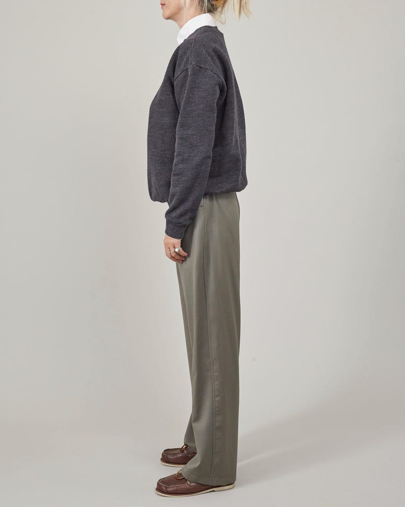 Khaki Wool Straight-Leg Pants – Relaxed Tailored Fit by Fine Thee, product image 4