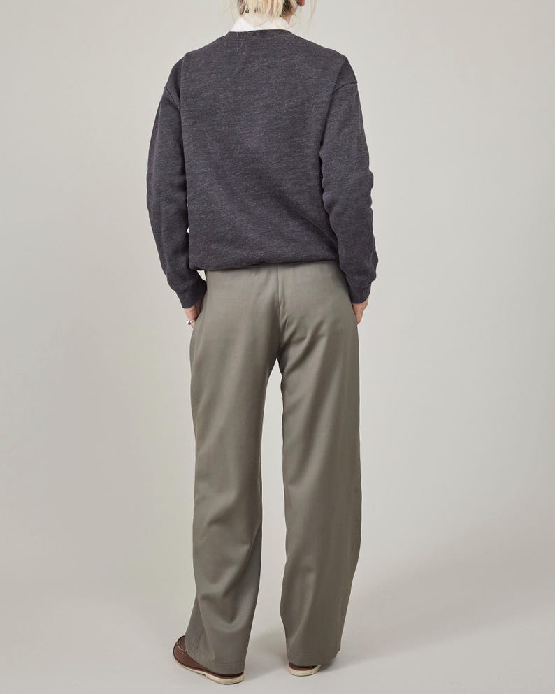 Khaki Wool Straight-Leg Pants – Relaxed Tailored Fit by Fine Thee, product image 5