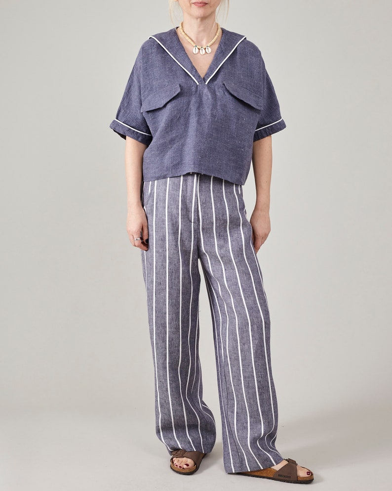 Linen Wide-Leg Pants – Relaxed Mid-Rise by Fine Thee, product image 4