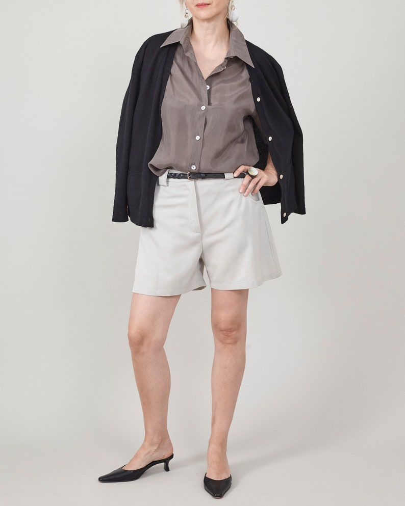 Mint Wool Tailored Shorts – Relaxed Mid-Rise by Fine Thee, product image 2