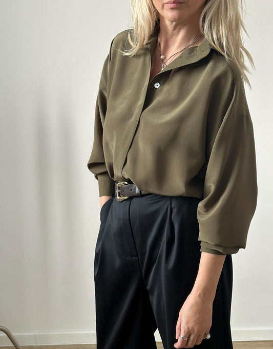Silk Crepe de Chine Blouse – Drop Shoulder, Oversized by Fine Thee, product image 1