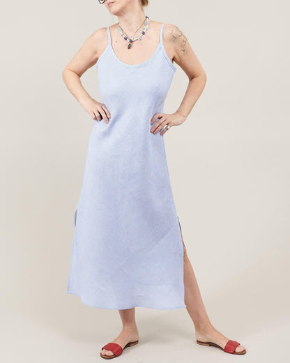 Striped Linen Slip Dress – Bias-Cut Maxi by Fine Thee, product image 2