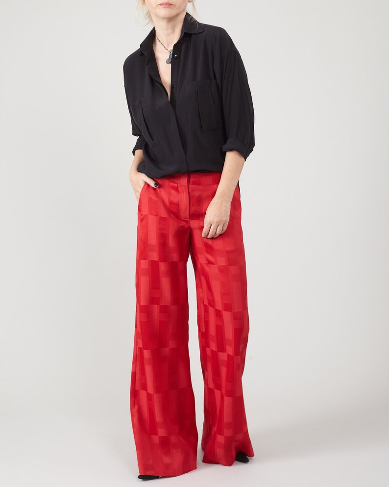 Wool and Silk Flared Pants – Low-Rise Bell Bottom by Fine Thee, product image 2