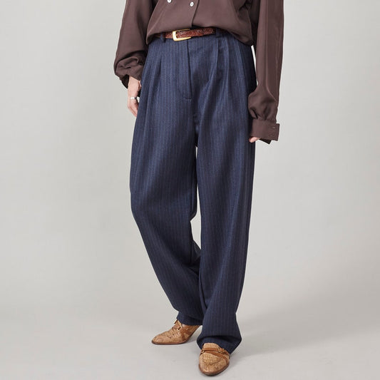 Wool Barrel Trousers – Mid-Rise, Optional Lining by Fine Thee, product image 1