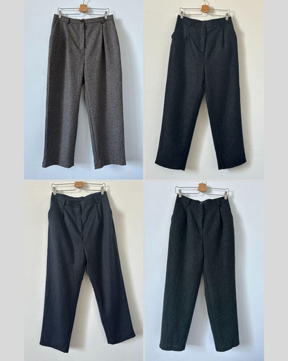 Wool Cropped Tapered Pants – Pleated High Waist by Fine Thee, product image 7