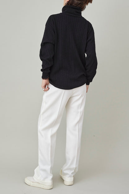 White Wool Pants for Women, Pleated, High Waist Straight-Leg Tailored Trousers with Ironed Crease, Elegant Bottoms for Formal Outfits