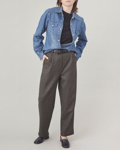 Handmade 100% Wool Pants for Women, Pleated High Waist Design, Best for Winter, Spring and Fall, Cropped Tapered Cut, Fully Lined FTN1_51WOL