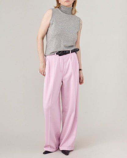 Wool Trousers for Women, Straight Wide-Leg Pants in Black, White, Pink and more, Elegant Corporate Clothing for Spring, Summer, Fall