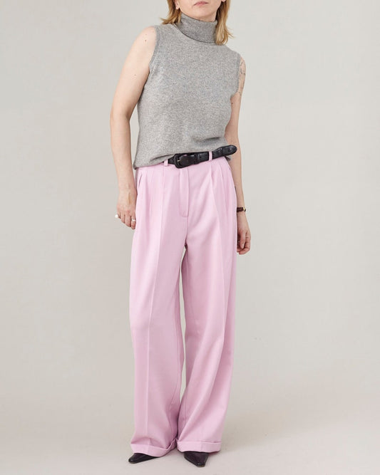 Wool Trousers for Women, Straight Wide-Leg Pants in Black, White, Pink and more, Elegant Corporate Clothing for Spring, Summer, Fall