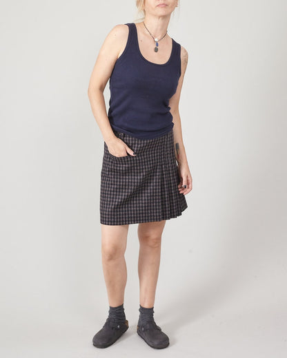Handmade 100% Wool Pleated Mini Skirt – Elegant Preppy A-Line Design for Fall, Winter, Spring in Solid, Plaid, or Herringbone Patterns