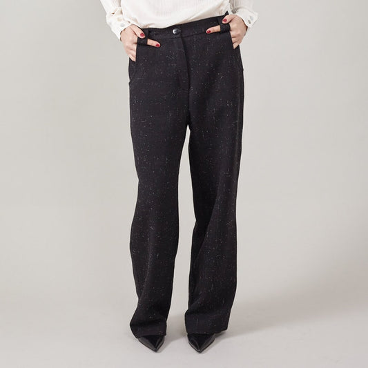 Handmade Thick 100% Wool Pants for Women, Mid Waist, Straight Cut, Loose Fit Warm Winter Trousers, Fully Lined. In Black, Khaki, Grey, Navy