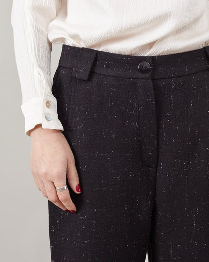 Handmade Thick 100% Wool Pants for Women, Mid Waist, Straight Cut, Loose Fit Warm Winter Trousers, Fully Lined. In Black, Khaki, Grey, Navy