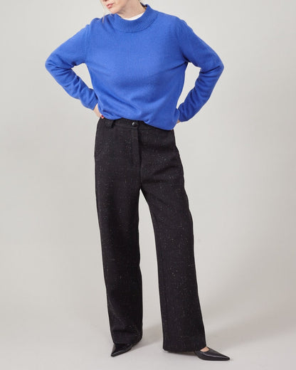 Handmade Thick 100% Wool Pants for Women, Mid Waist, Straight Cut, Loose Fit Warm Winter Trousers, Fully Lined. In Black, Khaki, Grey, Navy