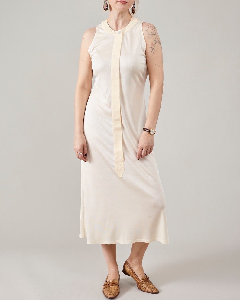 Pure Silk Midi Dress for Women in Butter White, Sleeveless, See Through Dress for Festivals and Summer Vacation