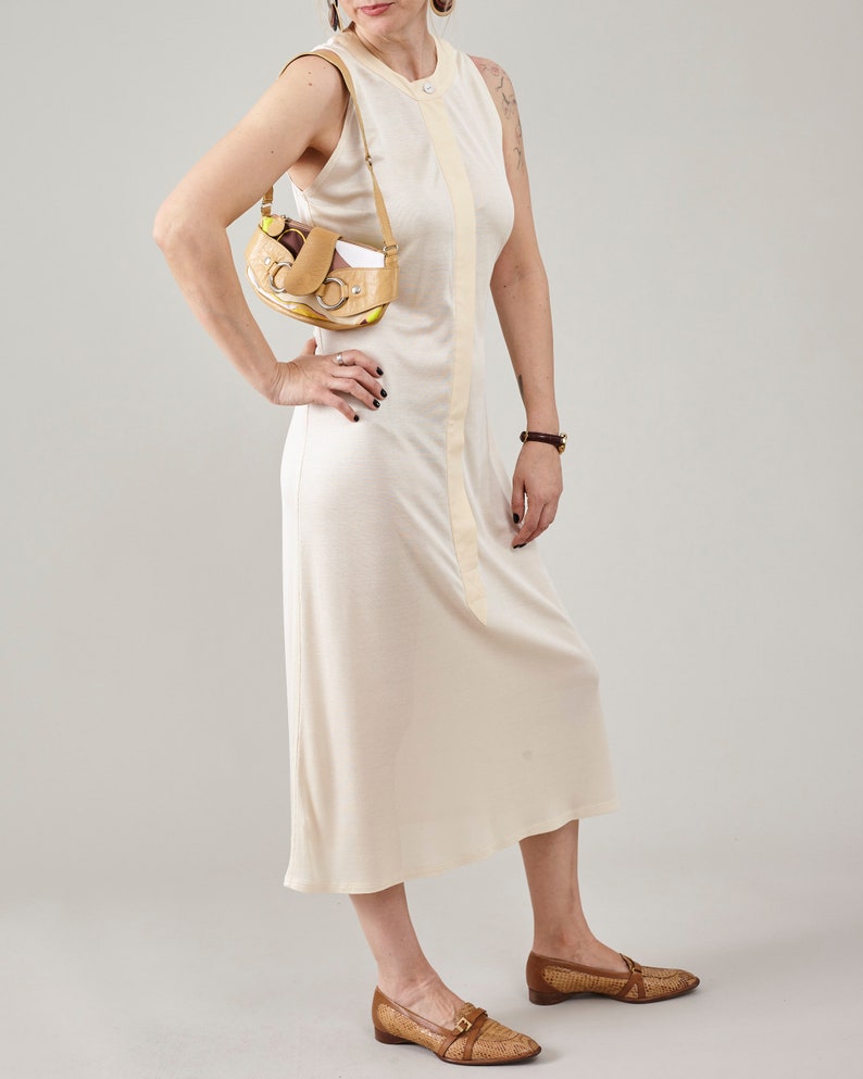 Pure Silk Midi Dress for Women in Butter White, Sleeveless, See Through Dress for Festivals and Summer Vacation