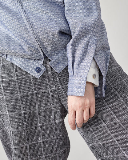 Plaid Wool Pants for Women | Chic Straight-Leg Trousers with Wide Silhouette and Comfortable Mid-Rise Waist