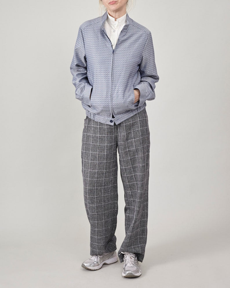 Plaid Wool Pants for Women | Chic Straight-Leg Trousers with Wide Silhouette and Comfortable Mid-Rise Waist