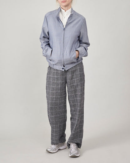 Plaid Wool Pants for Women | Chic Straight-Leg Trousers with Wide Silhouette and Comfortable Mid-Rise Waist
