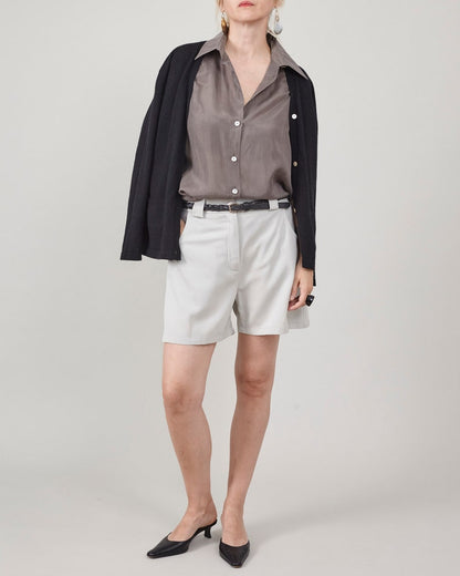 100% Wool Tailored Shorts for Women – Mid Rise, Relaxed Fit, Elegant Spring Summer Style