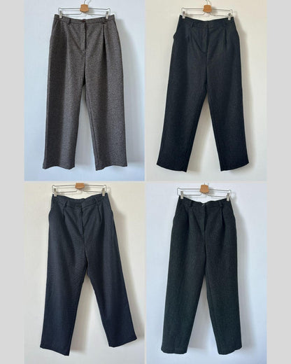 Handmade 100% Wool Pants for Women, Pleated High Waist Design, Best for Winter, Spring and Fall, Cropped Tapered Cut, Fully Lined FTN1_51WOL